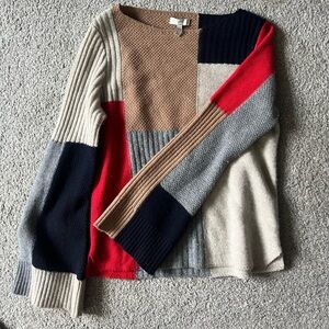 Joie Colorblock Cashmere Blend Sweater Size Small